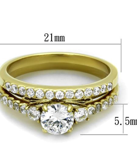 Women Stainless Steel Cubic Zirconia Rings TK2133
