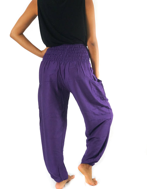 Load image into Gallery viewer, Purple Women Boho Pants Hippie Pants Yoga Pants Harem
