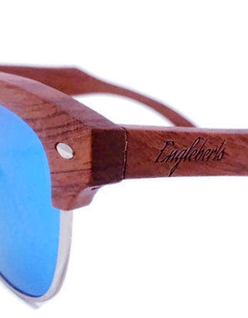 Load image into Gallery viewer, Brazilian Pear Wood Sunglasses, Ice Blue Polarized Lenses
